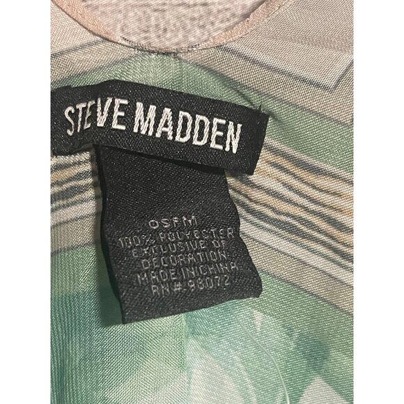 Steve Madden Sheer Tropical Print Kimono CoverUp O/S Green Lightweight Polyester - Picture 4 of 9